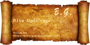 Bite Györgyi névjegykártya